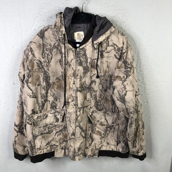 Wells Creek Jacket Mens XL Camo Hooded Zip Front Hunting Cotton Twill Insulated - Picture 1 of 16